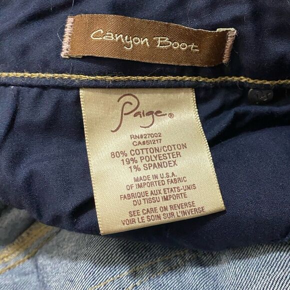Paige Jeans Womens 27 (30x34) Bootcut Canyon Boot Flare Leg Denim Low Rise Y2K - Picture 7 of 10